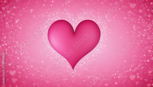 Pink heart on a pink-red background with bokeh, Valentine's Day banner. Love, wedding concept