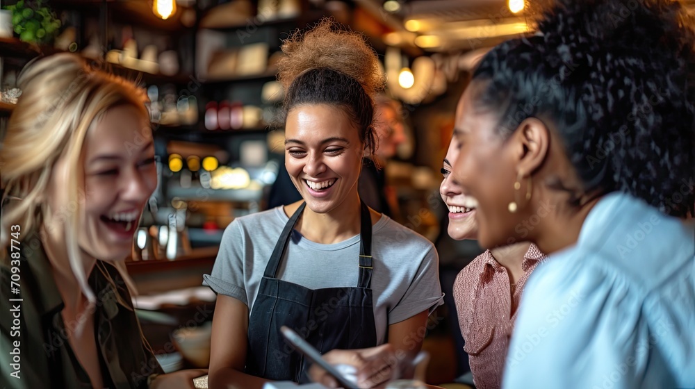 Women working together to ensure that customers receive the best hospitality service Women working together to ensure that customers receive the best hospitality service