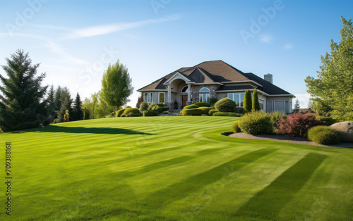 house with lawn and garden