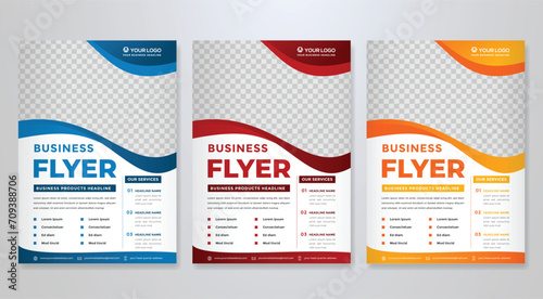 business flyer template with minimalist layout and modern style use for promotion kit and product publication