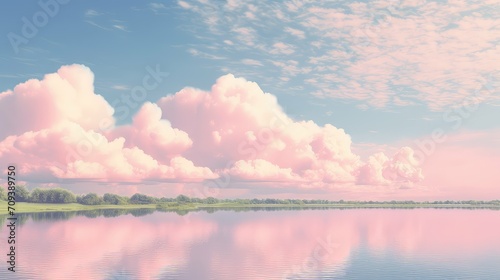 peaceful fluffy sky background illustration ethereal dreamy, celestial heaven, soft tranquil peaceful fluffy sky background