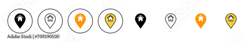 Address icon set vector. home location sign and symbol. pinpoint