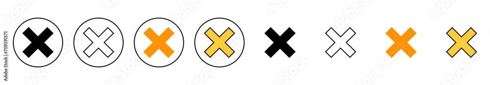 Close icon set vector. Delete sign and symbol. cross sign Close icon set vector. Delete sign and symbol. cross sign