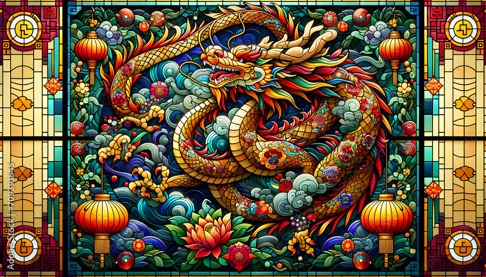 custom made wallpaper toronto digitalstained glass chinese new year