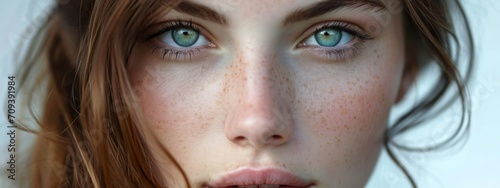 Caucasian Female Envious Beautiful Backdrop With Copy Space Generative AI