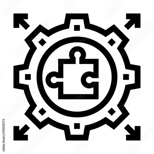 Icono de complejo. Sistema complicado, dificultad en el mecanismo. Ilustración vectorial