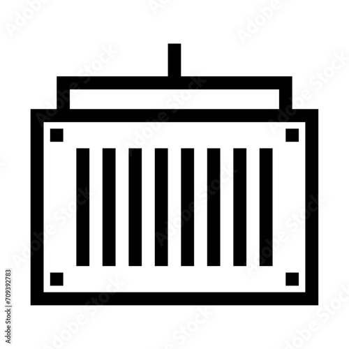 Icono de contenedor. Logística, carga internacional, transporte de mercancía. Ilustración vectorial