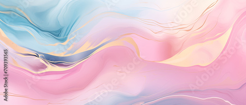 Abstract watercolor paint background . Soft pastel  with liquid fluid marbled paper texture banner texture, Generative Ai photo
