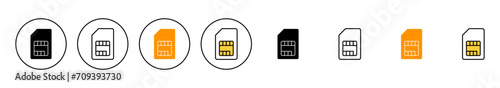 Sim card icon set vector. dual sim card sign and symbol photo