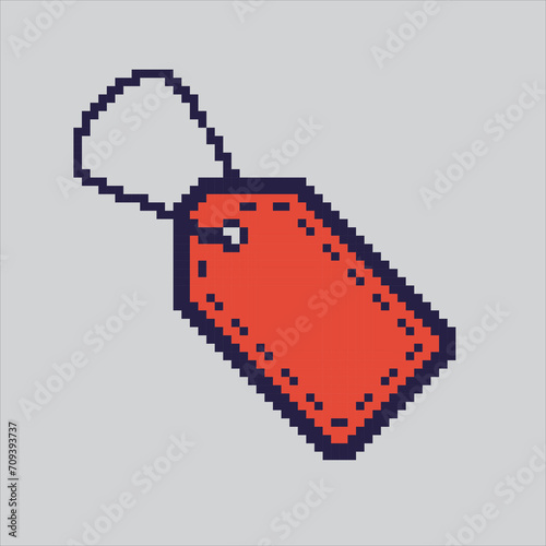 Pixel art illustration Price Tag. Pixelated Price Tag. Price Tag fashion pixelated for the pixel art game and icon for website and video game. old school retro.