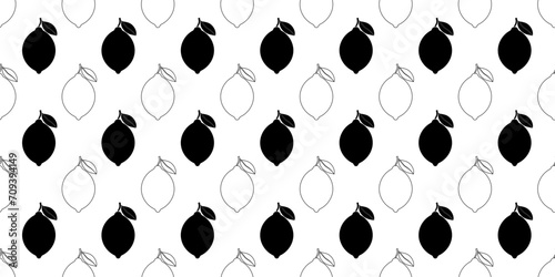 hand drawing lemon fruit seamless pattern