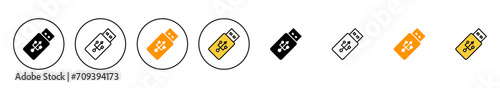 Usb icon set vector. Flash disk sign and symbol. flash drive sign.