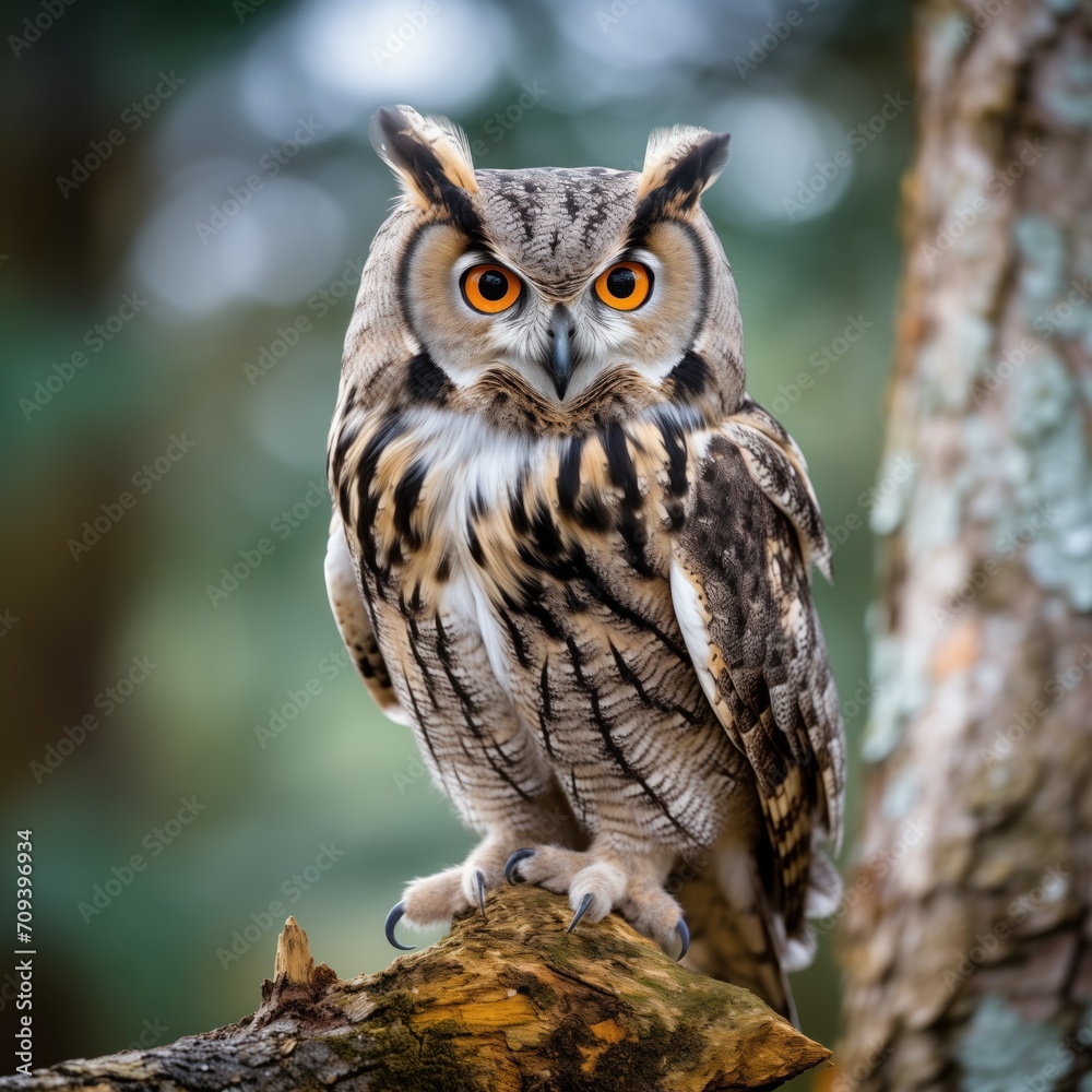 Fototapeta premium great horned owl on a branch