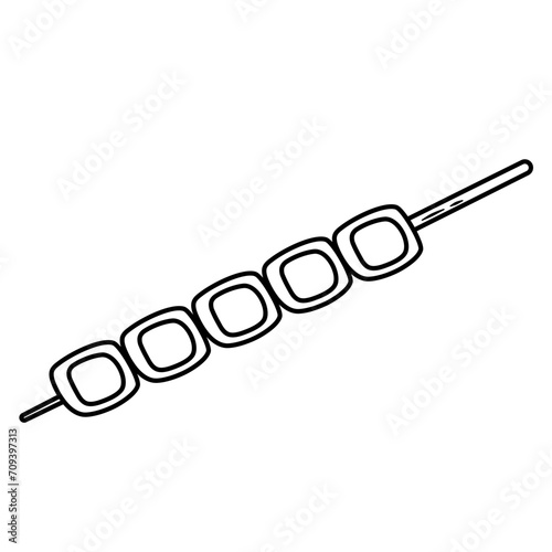 Satay Angkringan in Indonesia Lines style Food Vector Illustration 