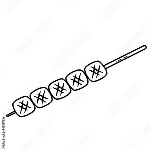 Satay Angkringan in Indonesia Lines style Food Vector Illustration 