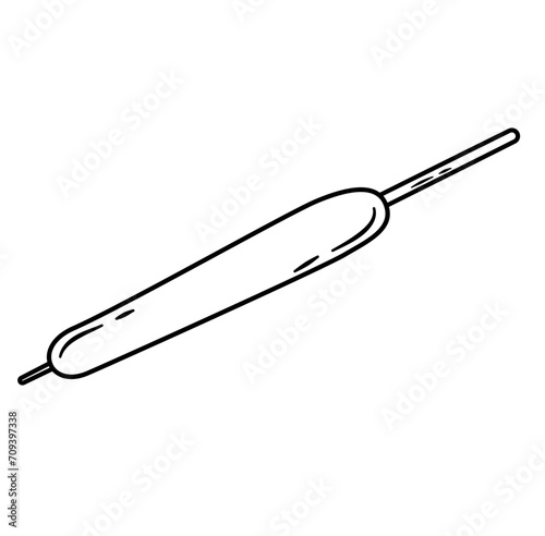 Satay Angkringan in Indonesia Lines style Food Vector Illustration 