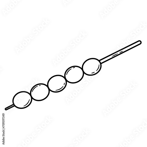 Satay Angkringan in Indonesia Lines style Food Vector Illustration 