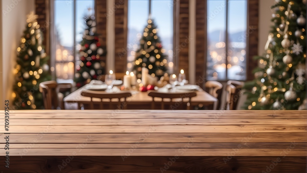 christmas tree and decorations on the table