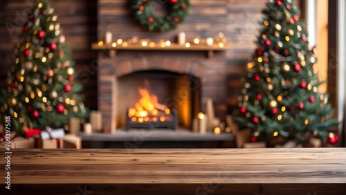 fireplace with christmas decorations