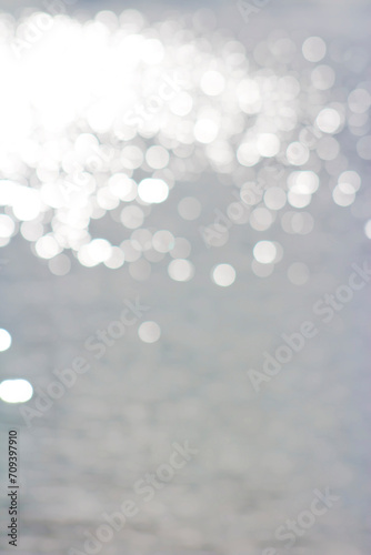 Bokeh Like Sparkly or Twinkly White, Silver & Gray Water Backdrop, Background, Border, Wallpaper or Frame