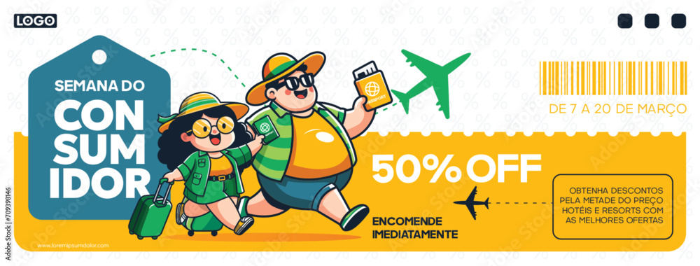 banner design for customer week promotional advertisements in Brazilian Portuguese