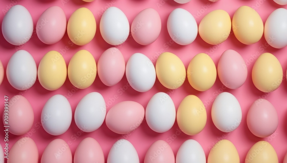 pattern of pink and white easter eggs on a pink background pattern of pink and white easter eggs on a pink background
