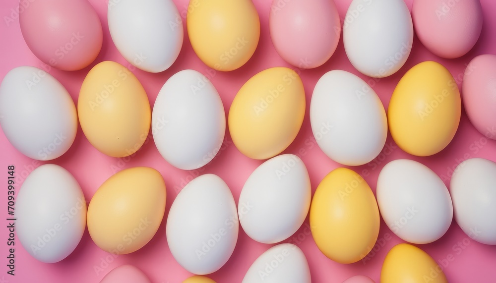 pattern of pink and white easter eggs on a pink background pattern of pink and white easter eggs on a pink background