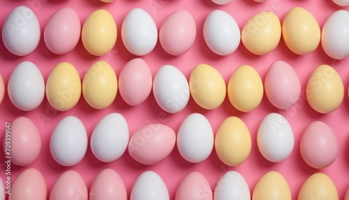 pattern of pink and white easter eggs on a pink background