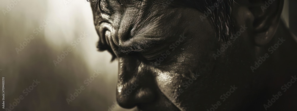 East Indian Male Crying Good Looking Background With Copy Space Generative AI