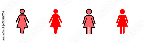 Female icon set illustration. woman sign and symbol
