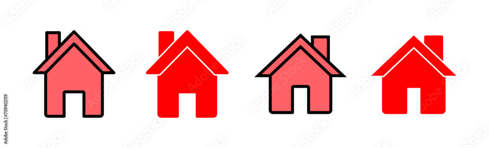 Fototapeta premium Home icon set illustration. House sign and symbol