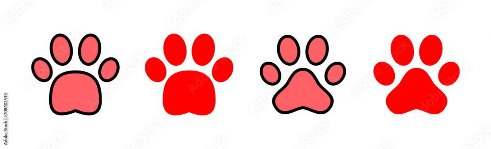 Paw icon set illustration. paw print sign and symbol. dog or cat paw Paw icon set illustration. paw print sign and symbol. dog or cat paw