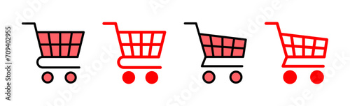 Shopping icon set illustration. Shopping cart sign and symbol. Trolley icon