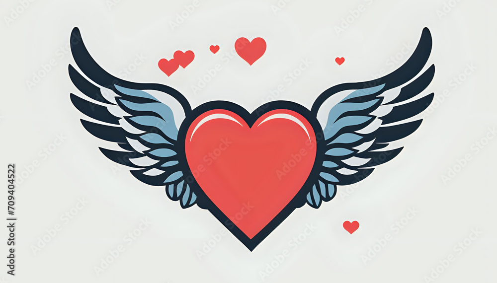 heart with wings design art heart with wings design art