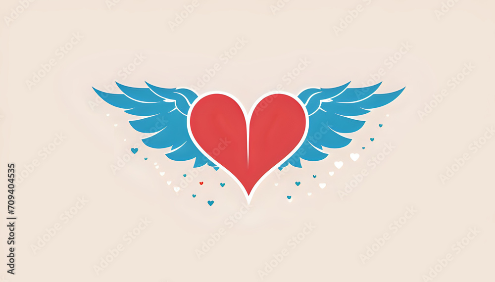 heart with wings design art heart with wings design art