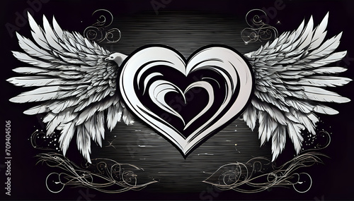 heart with wings design art