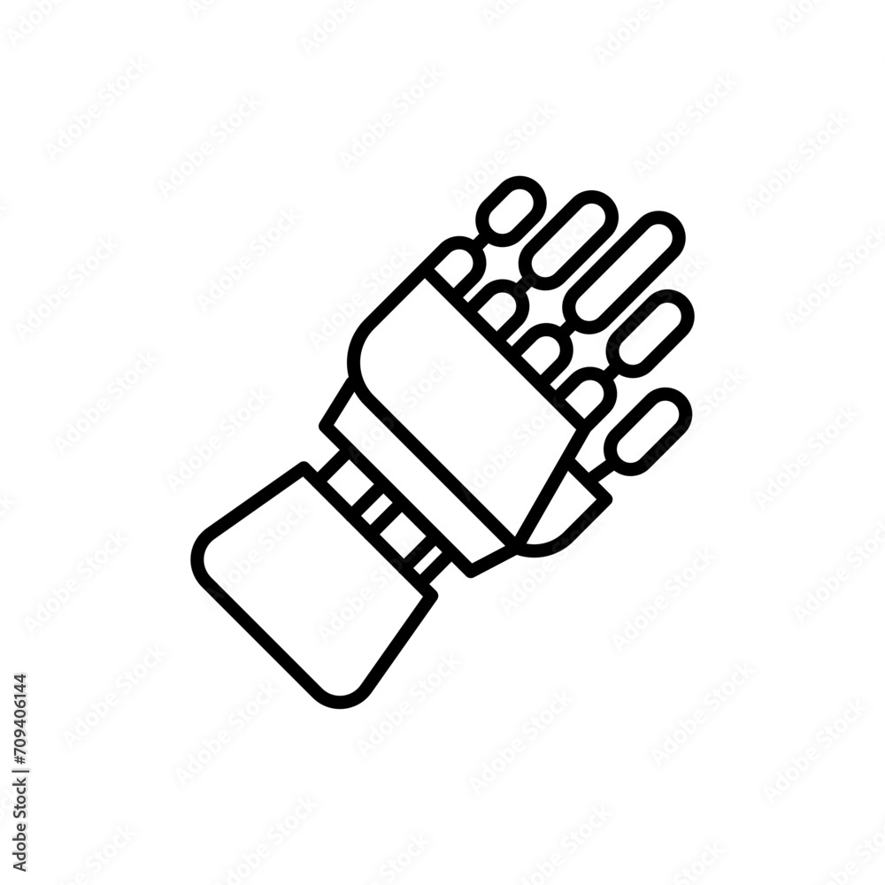 Robotic hand outline icons, minimalist vector illustration ,simple transparent graphic element .Isolated on white background Robotic hand outline icons, minimalist vector illustration ,simple transparent graphic element .Isolated on white background