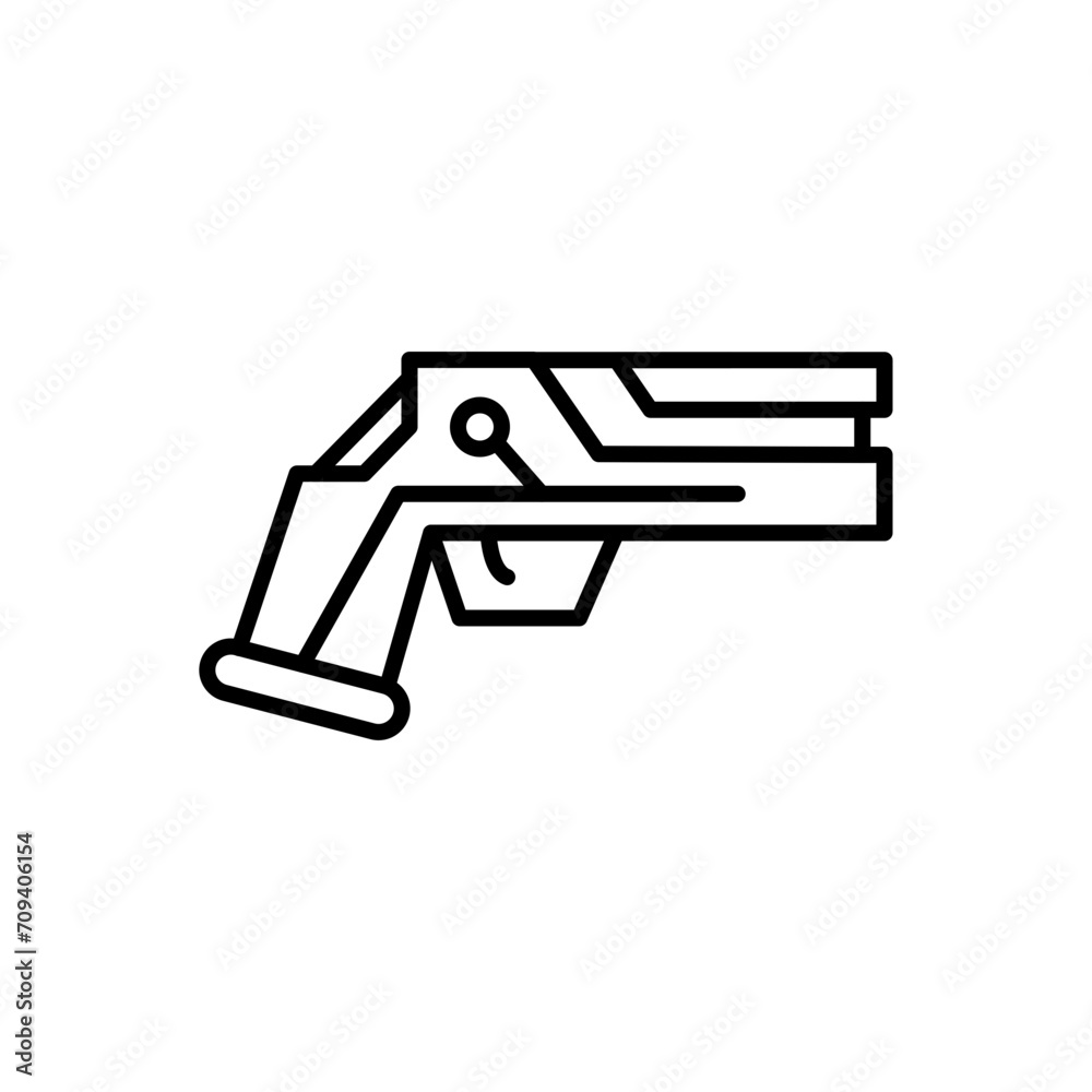 Cyber gun outline icons, minimalist vector illustration ,simple transparent graphic element .Isolated on white background Cyber gun outline icons, minimalist vector illustration ,simple transparent graphic element .Isolated on white background
