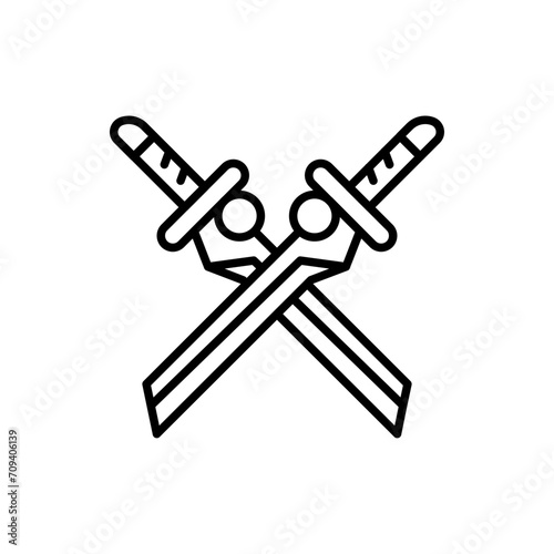Cyber blade outline icons, minimalist vector illustration ,simple transparent graphic element .Isolated on white background