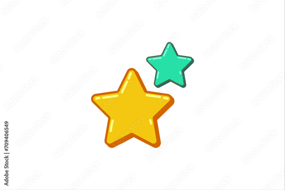 Green and Yellow Star Decor Sticker Design Green and Yellow Star Decor Sticker Design