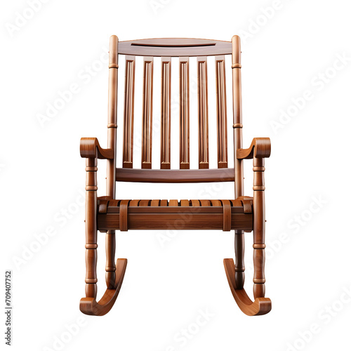 Empty outdoor rocking chair isolated on transparent background