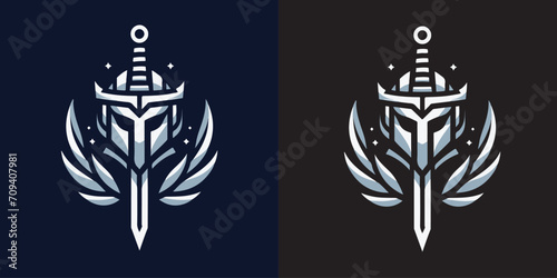 editable warrior mask logo suitable for e sport logo