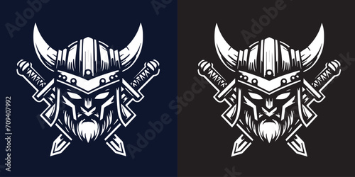 editable Head viking logo suitable for e sport logo