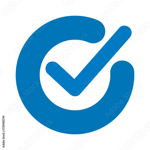 Blue tick verified badge icon vector. Social media official account tick symbol. Vector illustration.