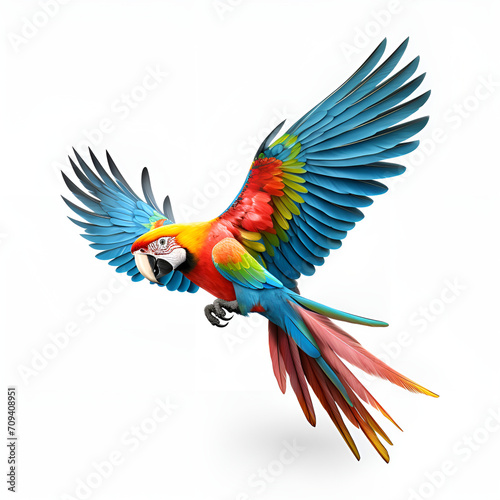 colorful parrot isolated on white