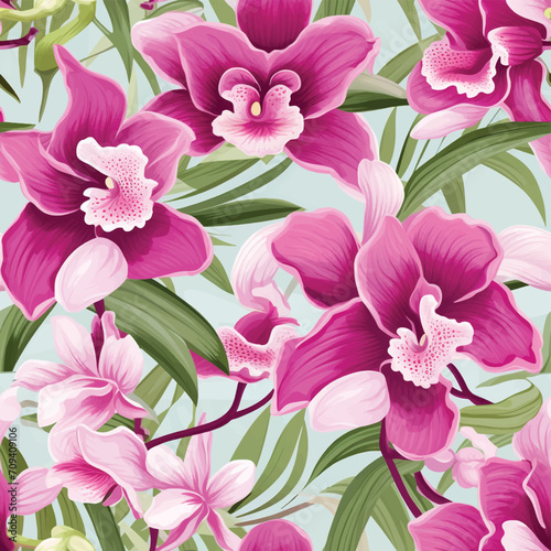 Orchid Tranquility Floral Seamless Design