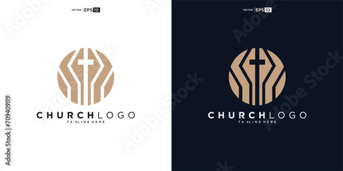 church logo design, inspiration church logo, christian logo symbol illustration.