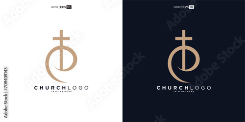 church logo design, inspiration church logo, christian logo symbol illustration.