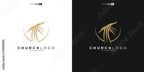 church logo design, inspiration church logo, christian logo symbol illustration.