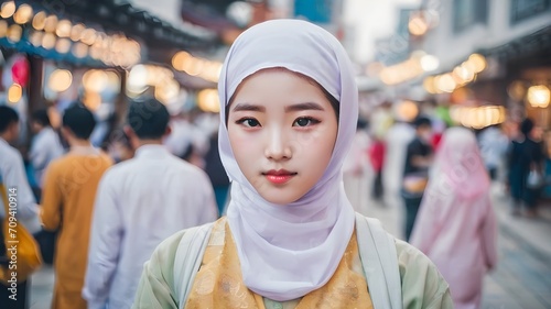 Asian Muslim Beautiful Girl Ramadan Background